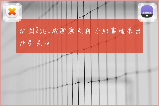 法国2比1战胜意大利 小组赛结果出炉引关注