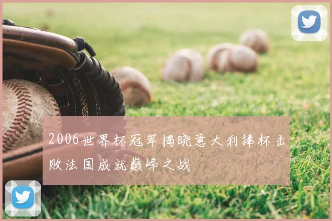 2006世界杯冠军揭晓意大利捧杯击败法国成就巅峰之战